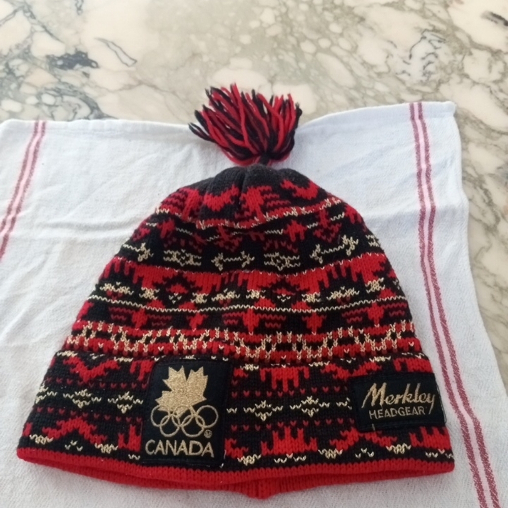 Red and Black Knit Beanie